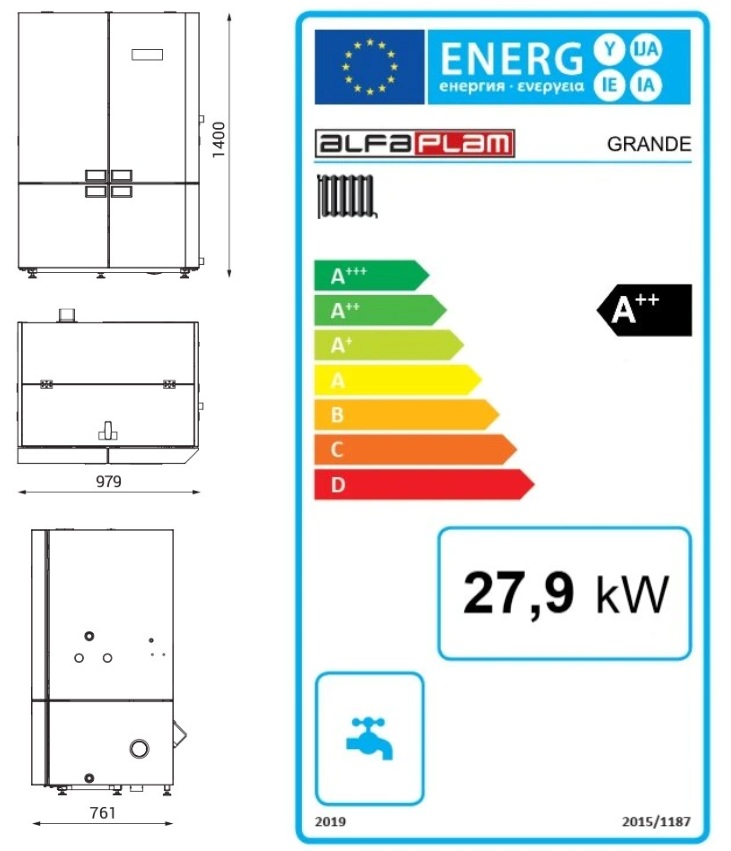 Alfa Plam kotek na pelety Grande 28 kW